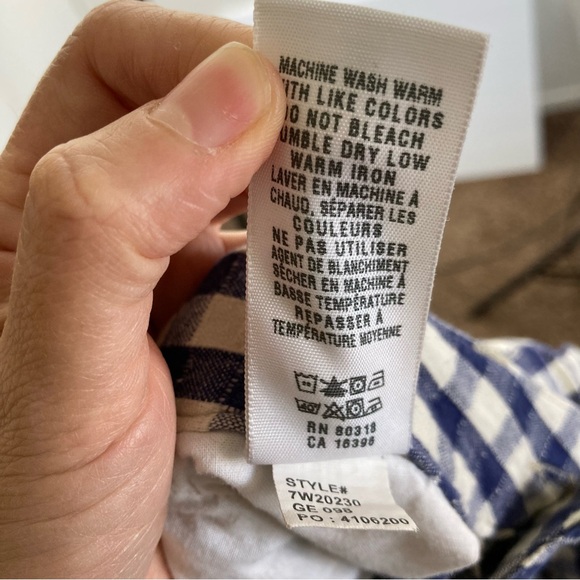 Lucky Brand Shorts Dispatcher Gingham 29 Navy Cotton Linen - Picture 15 of 16